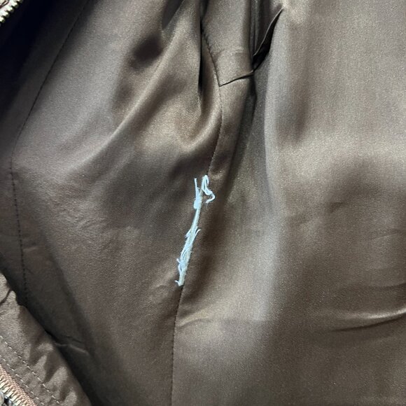 Burberry Camel Gold Lace Leather Trim Short Dress size 4/IT 38 - Picture 8 of 8